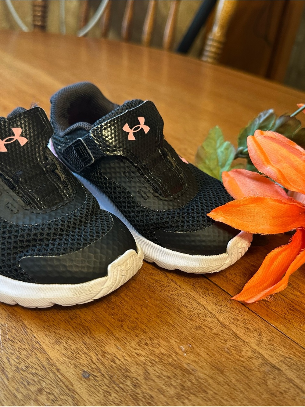 Under Armour Kids Black and Pink Slip-On Athletic Sneakers
